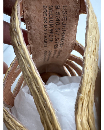 Gentle Souls Break My Heart Gladiator Sandals Natural Raffia Women's 9.5