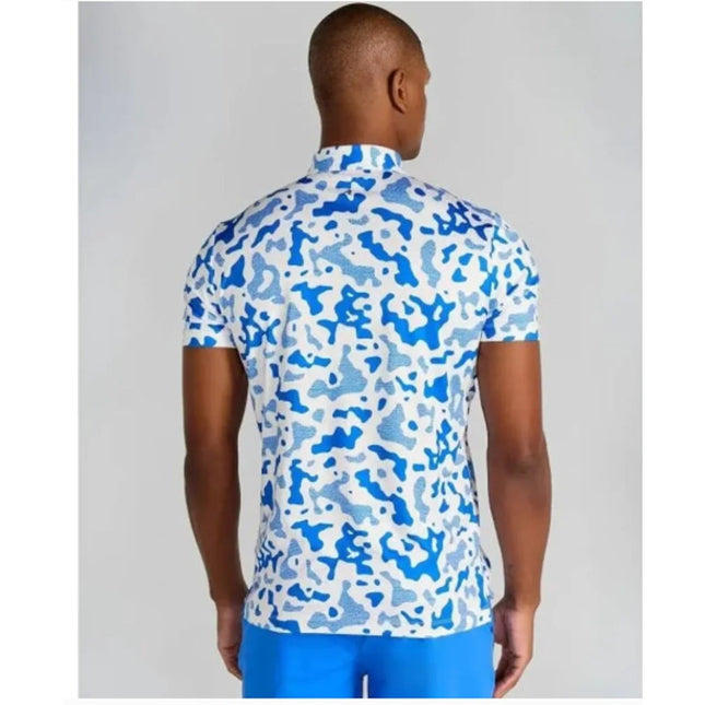 Redvanly Barres Men's Marine Blue Stretch Luxe Golf Polo XL NWT