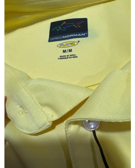 Greg Norman Freedom Micro Pique Men's Yellow Golf Polo Medium New