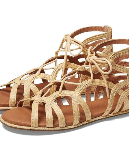 Gentle Souls Break My Heart Gladiator Sandals Natural Raffia Women's 9.5