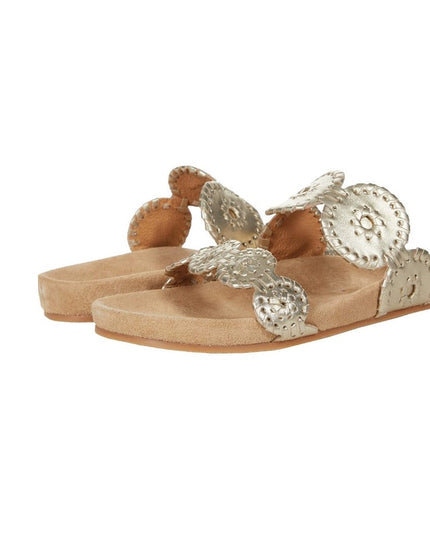 Jack Rogers Lauren Comfort Wedge Sandals Women's Size 6 Gold New
