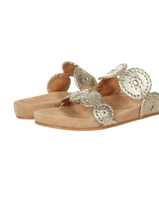 Jack Rogers Lauren Comfort Wedge Sandals Women's Size 6 Gold New