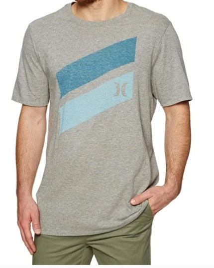 Hurley Icon Slash Push Through Men's Gray Heather T-Shirt Large