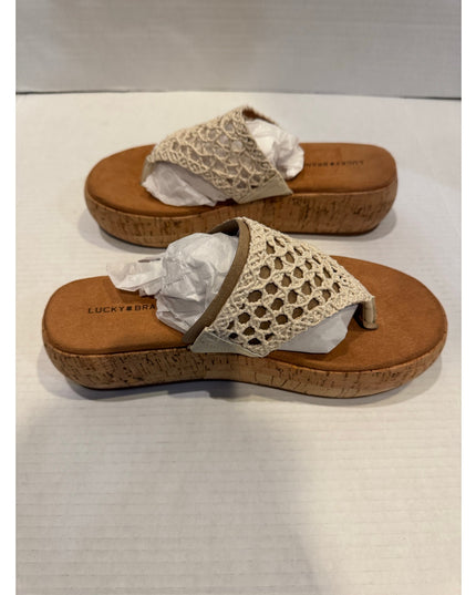 Lucky Brand Jaslene Women's Tan Platform Thong Sandal 9.5M NWOB