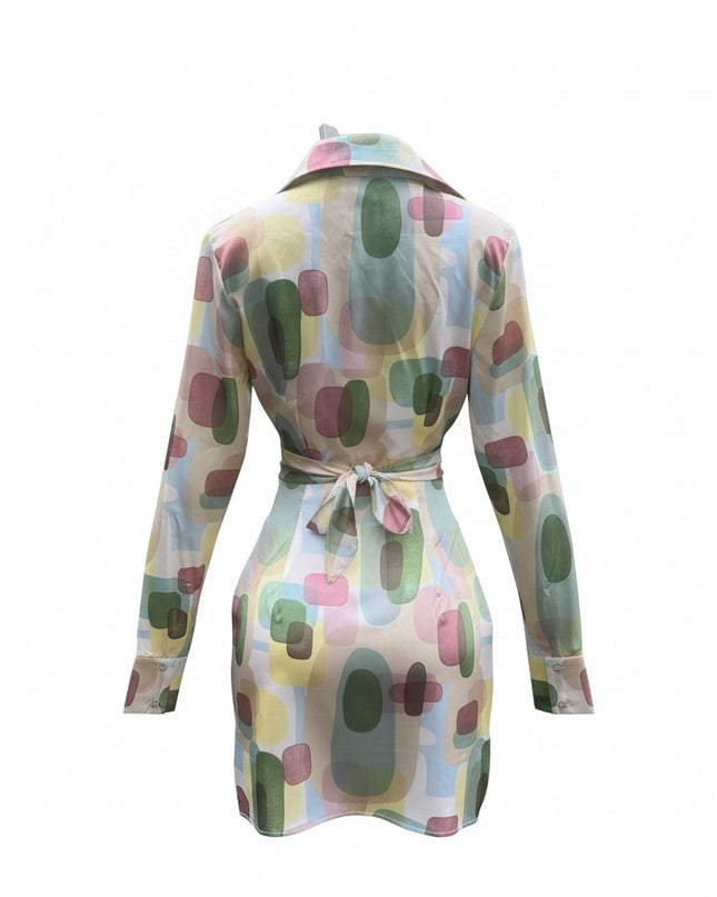 FORE Women's Sage Multicolor Dress 100% Polyester Casual Boho