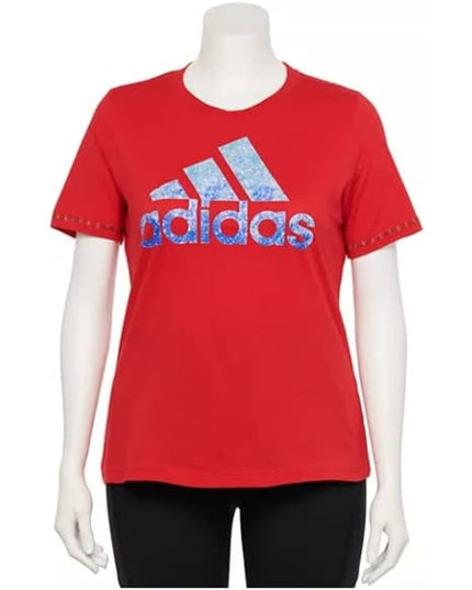 adidas Womens Badge of Sport Cotton Logo T-Shirt Scarlet m nwt