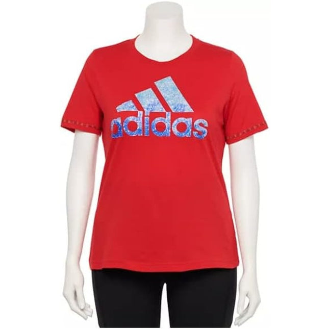 adidas Womens Badge of Sport Cotton Logo T-Shirt Scarlet m nwt