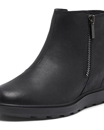 SOREL Evie Zip Women's Black Waterproof Leather Bootie 6.5 New