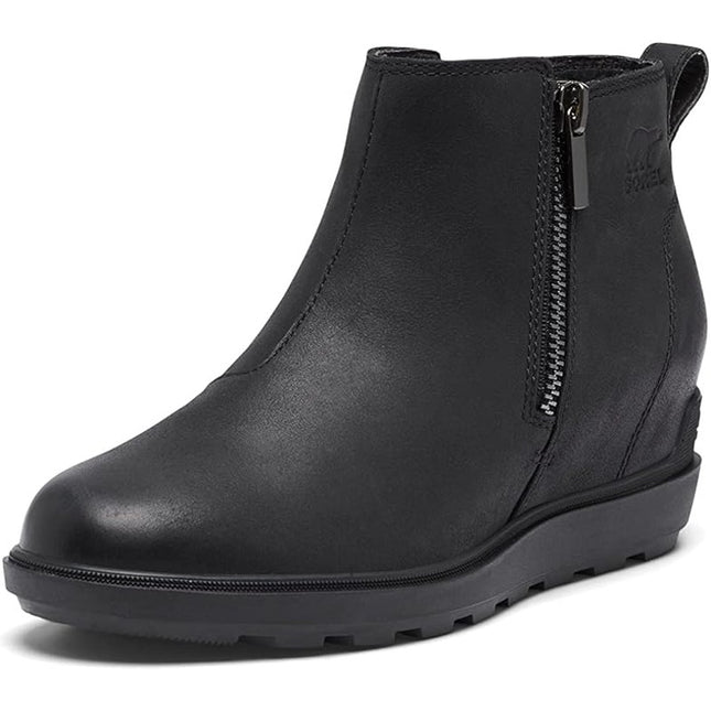 SOREL Evie Zip Women's Black Waterproof Leather Bootie 6.5 New