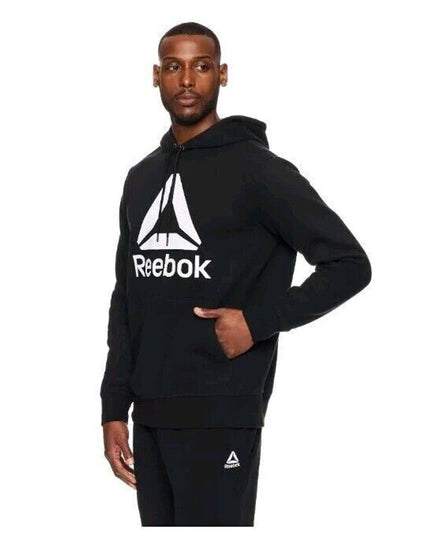 Reebok Men's Black Delta Logo Long Sleeve Hoodie Size M NWT