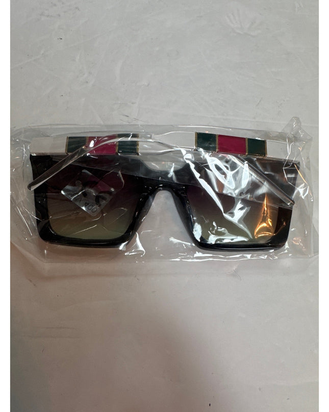 Women's Luxury Striped Red Green Fashion Sunglasses UV400  Lens mid tint