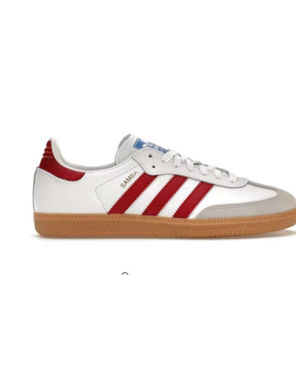 Adidas Samba OG Men's White Burgundy Leather Sneaker 13 NWOB