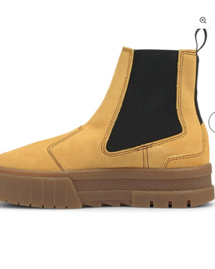 PUMA Mayze Suede Platform Chelsea Boots Women's Size 6.5 Round Toe New