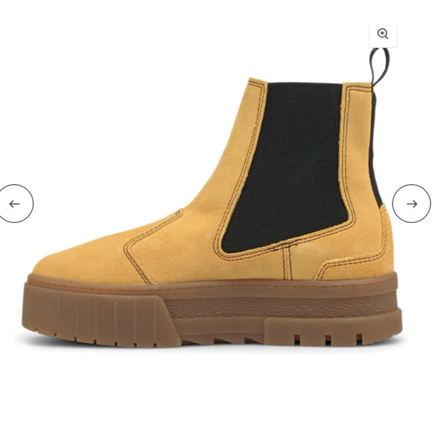 PUMA Mayze Suede Platform Chelsea Boots Women's Size 6.5 Round Toe New