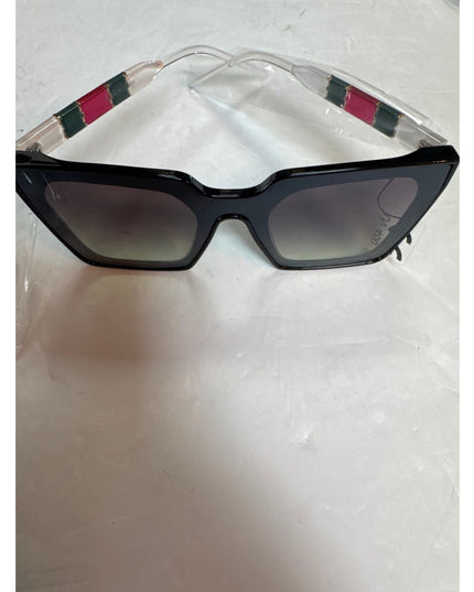 Women's Luxury Striped Red Green Fashion Sunglasses UV400  Lens mid tint