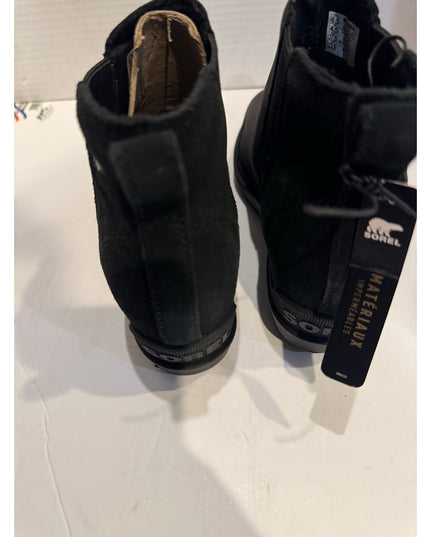 SOREL Evie Zip Women's Black Waterproof Leather Bootie 6.5 New