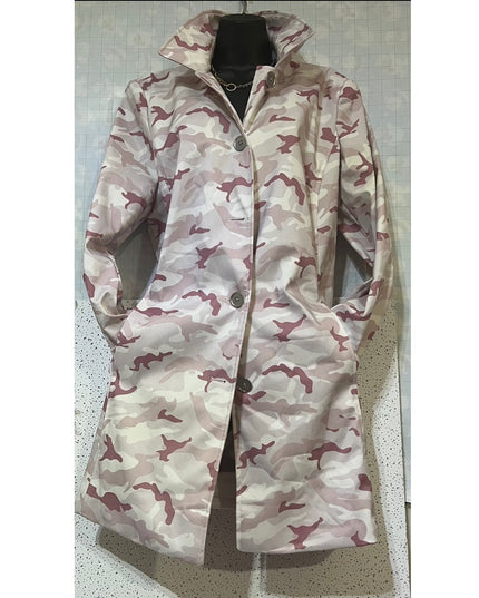 Dennis Basso Women Rose Camo Water Resistant Rain Jacket XL New