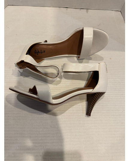 Style & Co Paycee Women's White Faux Leather Dress Sandal 7.5M