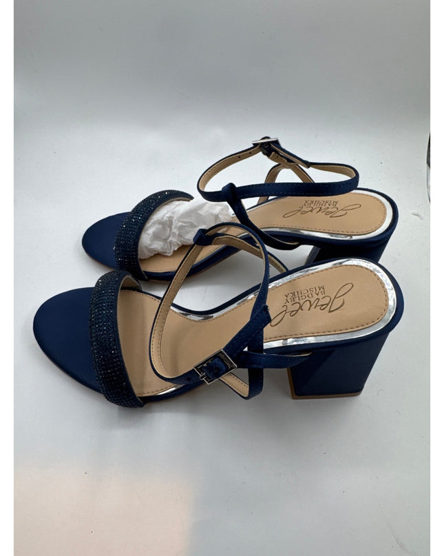 Jewel Badgley Mischka Earlene Navy Blue Sandals Women's Size 7 New