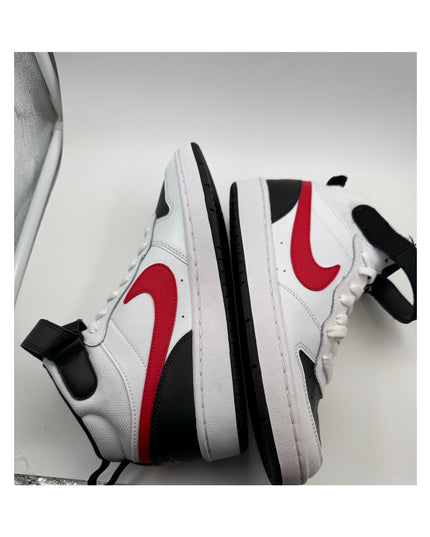 Nike Court Borough Mid 2 kids Shoes 6.5 YOUTH NWOB red, black, white