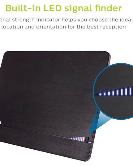 Philips Elite Channel Finder Indoor TV Antenna, Long Range Signal Booster