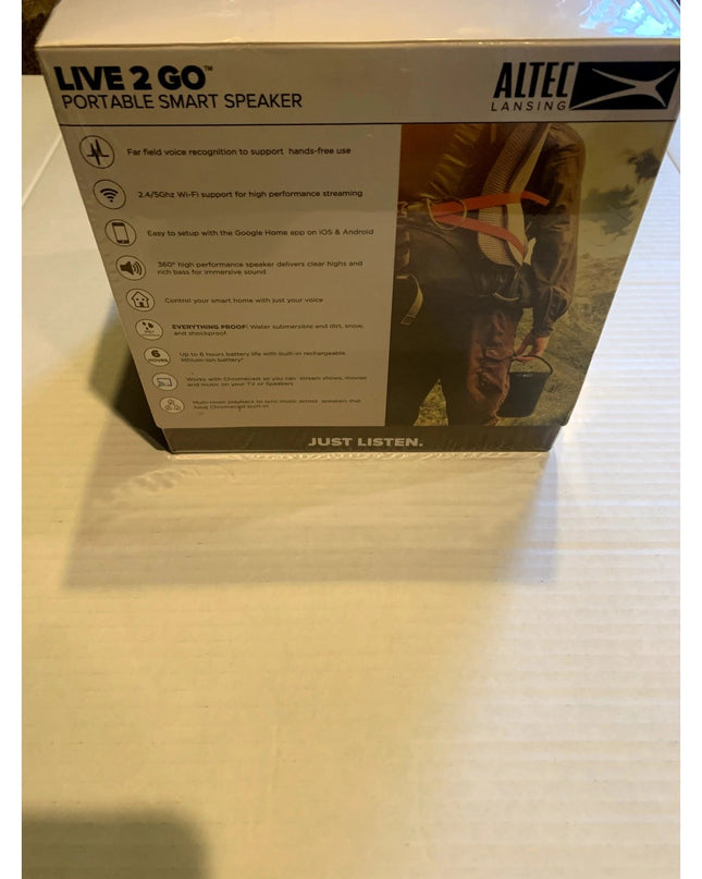 Altec Lansing Live 2 Go WiFi / Bluetooth Google Assistant Speaker sealed New
