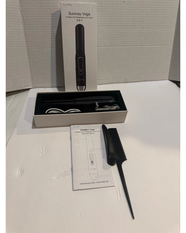 SUNMAY Cordless Hair Straightener – on the go Portable 2-in-1 Flat Iron & Curler