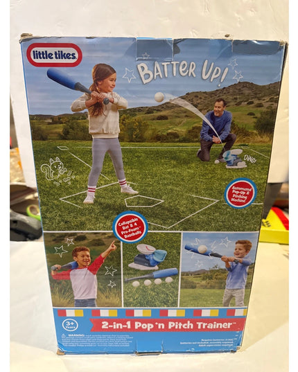 Little Tikes 2-in-1 Pop 'n Pitch Trainer, Outdoor Sports  new distressed box