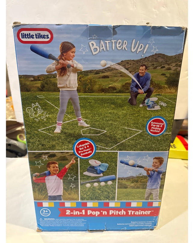 Little Tikes 2-in-1 Pop 'n Pitch Trainer, Outdoor Sports  new distressed box