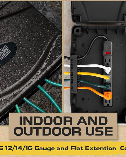 Outdoor Weather Resistant Connection Box -Cover for Extension Cord  Black