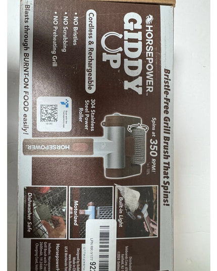 HorsePower Giddy Up Cordless, Rechargeable BBQ grill Stainless Roller Cleaner