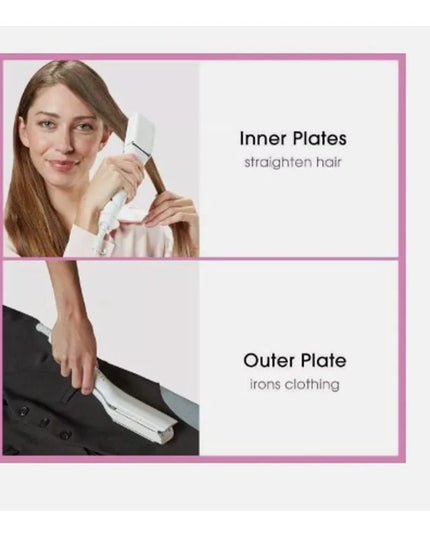 Conair Travel Iron 2-in-1 – Dual-Use Flat Iron for Clothes & Hair | Compact