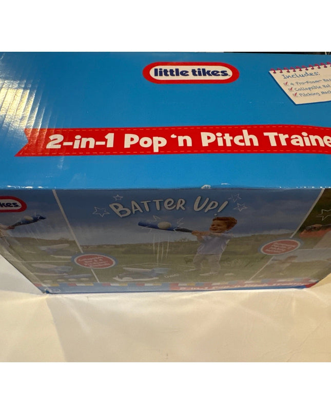 Little Tikes 2-in-1 Pop 'n Pitch Trainer, Outdoor Sports  new distressed box