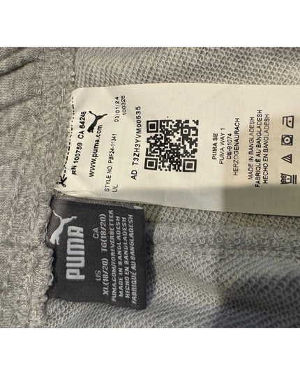 Puma Youth Fleece Jogger Pants Size Medium 18/20 Gray New