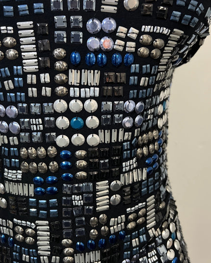 Tender  sleeveless Women Black Multi Colored beaded tank top medium￼