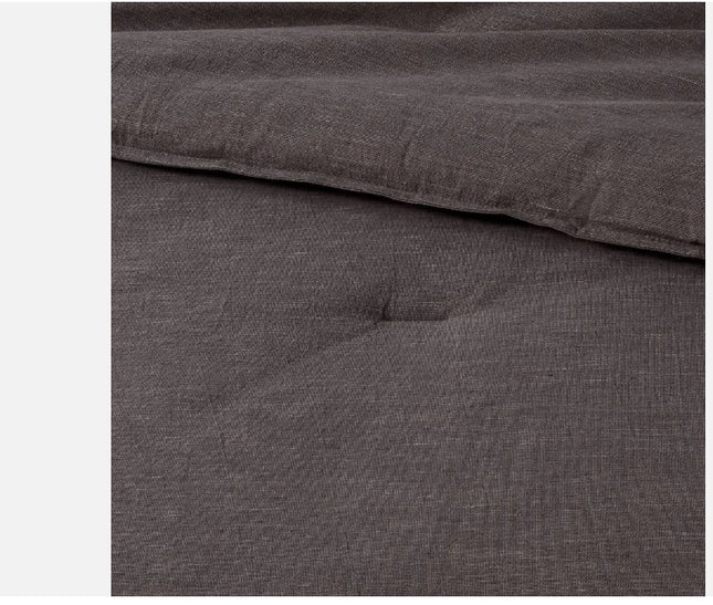 Threshold Cotton/Linen Comforter Set Space Dyed Year-Round, Gray, Full/Queen