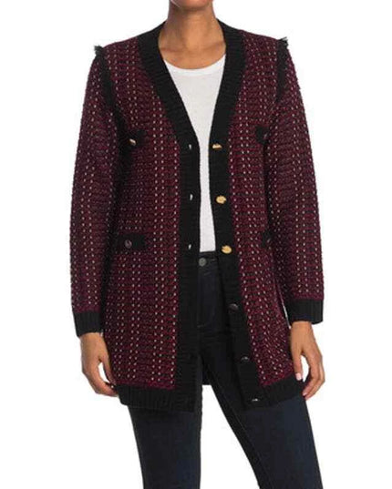 Love Token Parisian Tweed Buttoned Front Cardigan