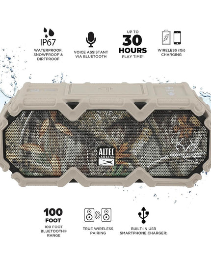 Altec Realtree LifeJacket Jolt rugged Waterproof Bluetooth Speaker,Portable camo