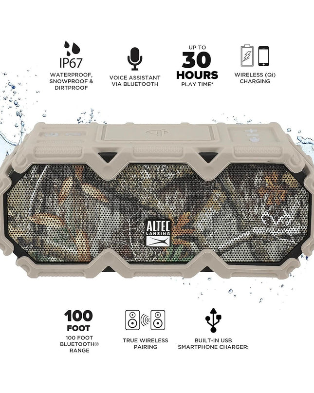 Altec Realtree LifeJacket Jolt rugged Waterproof Bluetooth Speaker,Portable camo