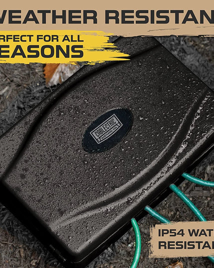 Outdoor Weather Resistant Connection Box -Cover for Extension Cord  Black