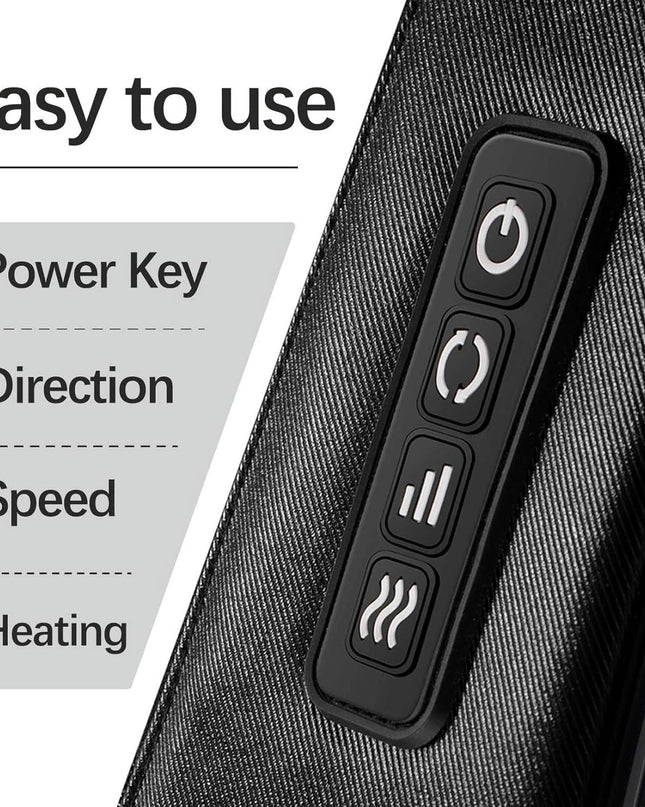 Shiatsu NECK &BACK Massager With Heat (Mirakel) BLACK