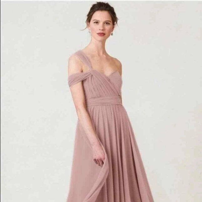 Jenny Yoo Convertible Bridesmaid Dress Mira Long  dress Champagne size 6