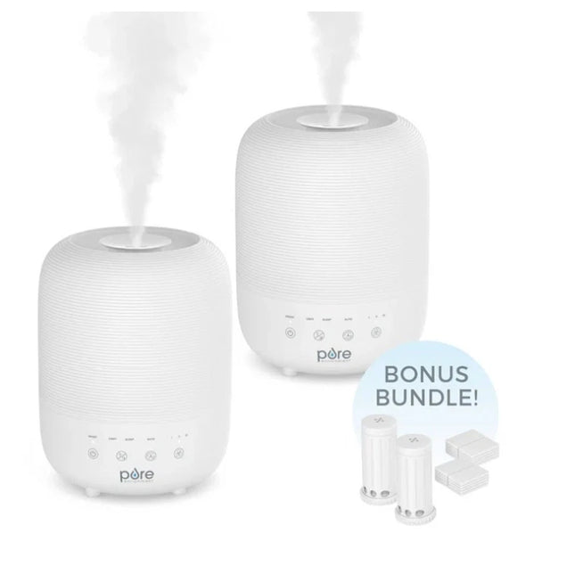 HUMe Sense 2-Pack Bundle - 2 Humidifiers, 2 Filters, & 20 Scent Pads