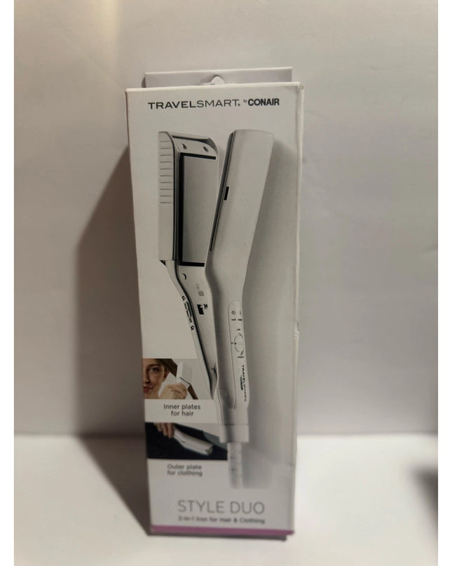Conair Travel Iron 2-in-1 – Dual-Use Flat Iron for Clothes & Hair | Compact