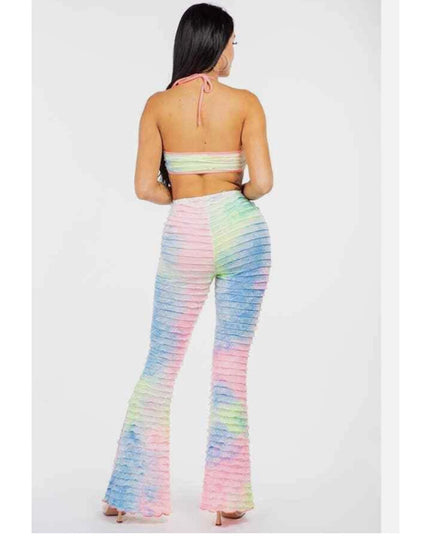 Women's Two-Piece Swimsuit Cover-Up Set – Sheer Mesh Top & Pants (S–L)