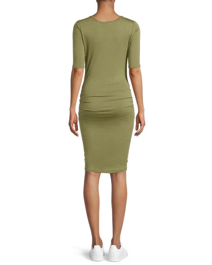 Oh Mamma Women’s Maternity Short Sleeve Scoop Neck Dress M oh