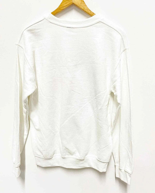 BP Women's White Vote Crew Neck Graphic Knit Pullover Sweatshirt 2X