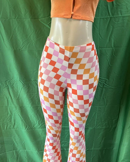 Women's Print Flare Leg Pants Stretchy Knit High Waist Casual Lounge Yoga pants