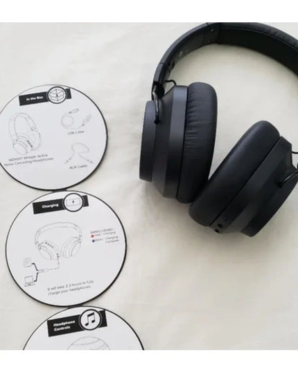 Altec Lansing Whisper wireless Active Noise Cancelling Headphones, Black
