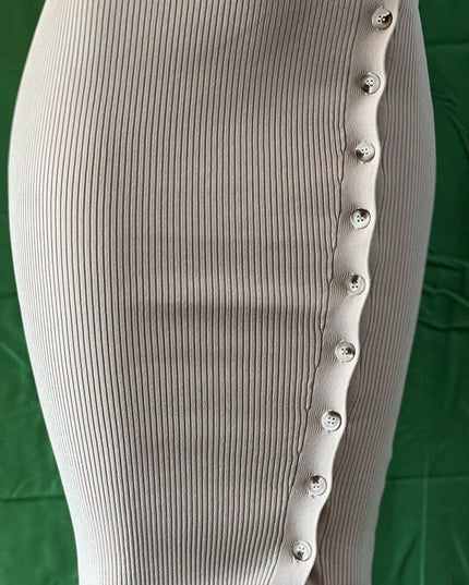 Womens 2024 Summer V Neck Knit Midi Dress Bodycon Sleeveless Ribbed DRESS S ,M,L